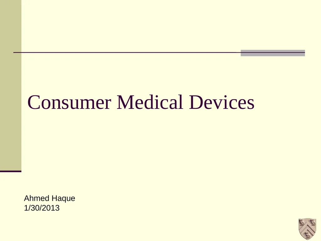 ELEC 694 COMP 694 Consumer Medical Devices Scott - slide 10 of 10