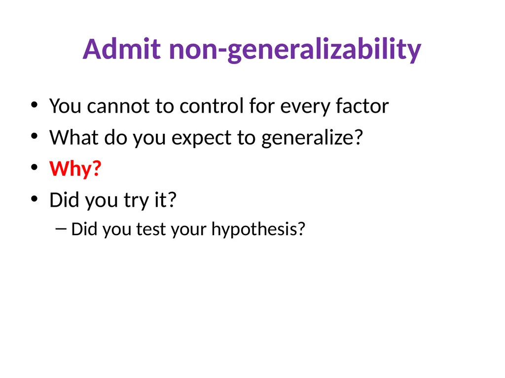 Unreproducible tests Successes, failures, and - slide 27 of 39
