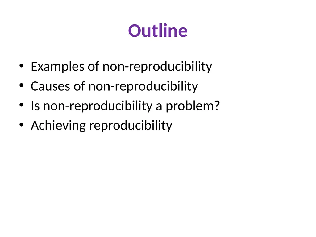 Unreproducible tests Successes, failures, and - slide 7 of 39