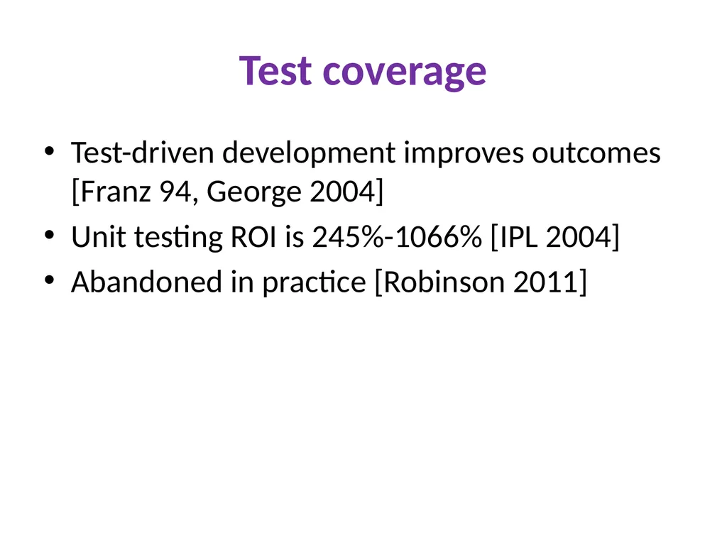 Unreproducible tests Successes, failures, and - slide 9 of 39