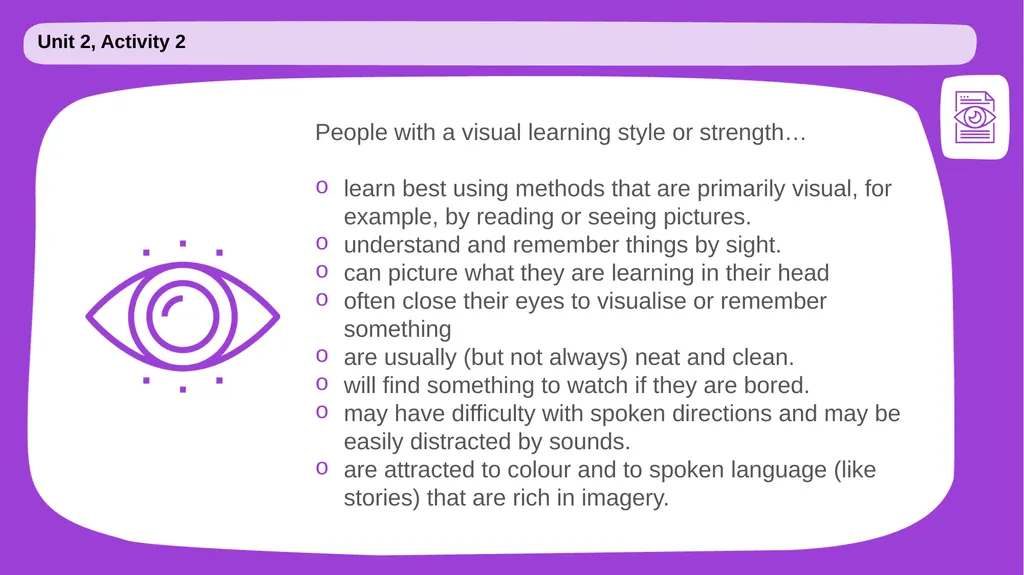 Pathways First Year Unit 2: Strategies and styles - slide 10 of 16