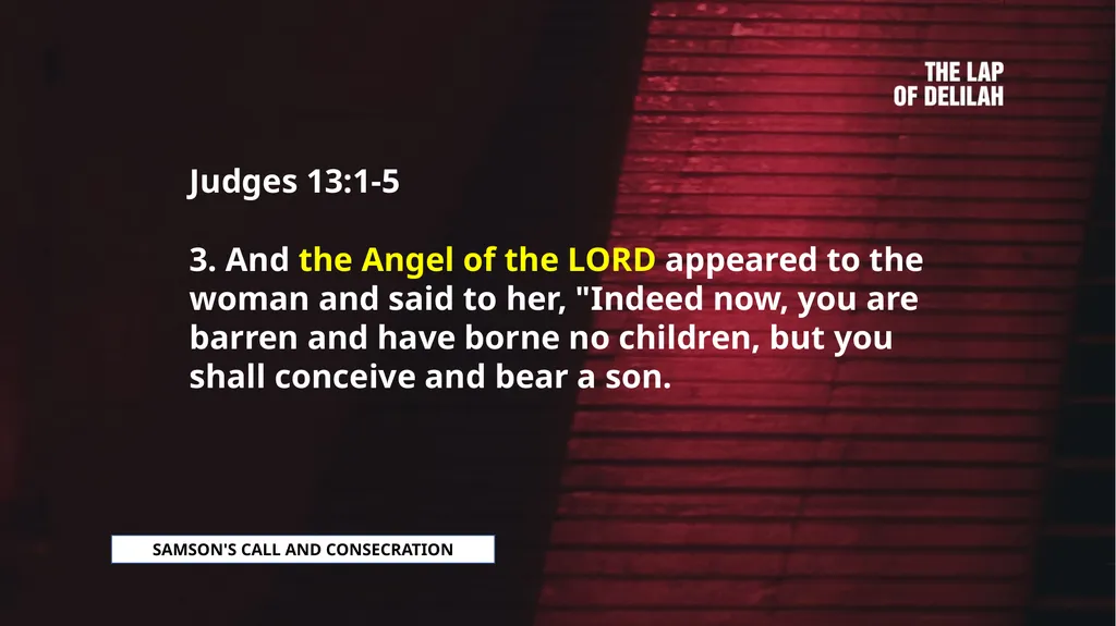 SAMSON SAMSON'S CALL AND CONSECRATION Judges - slide 5 of 37