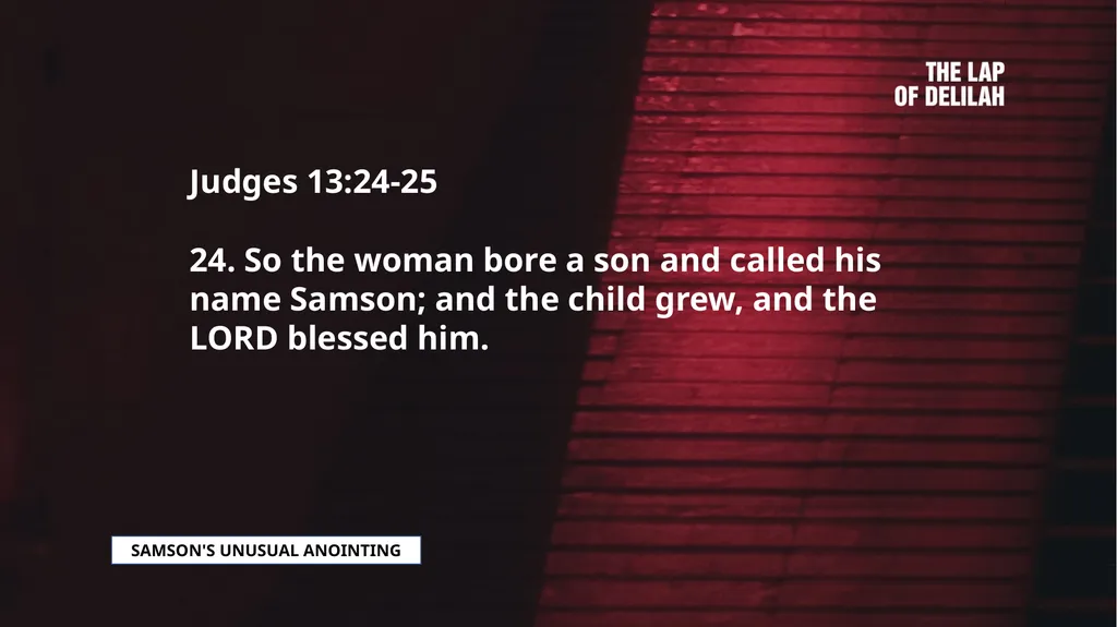 SAMSON SAMSON'S CALL AND CONSECRATION Judges - slide 8 of 37