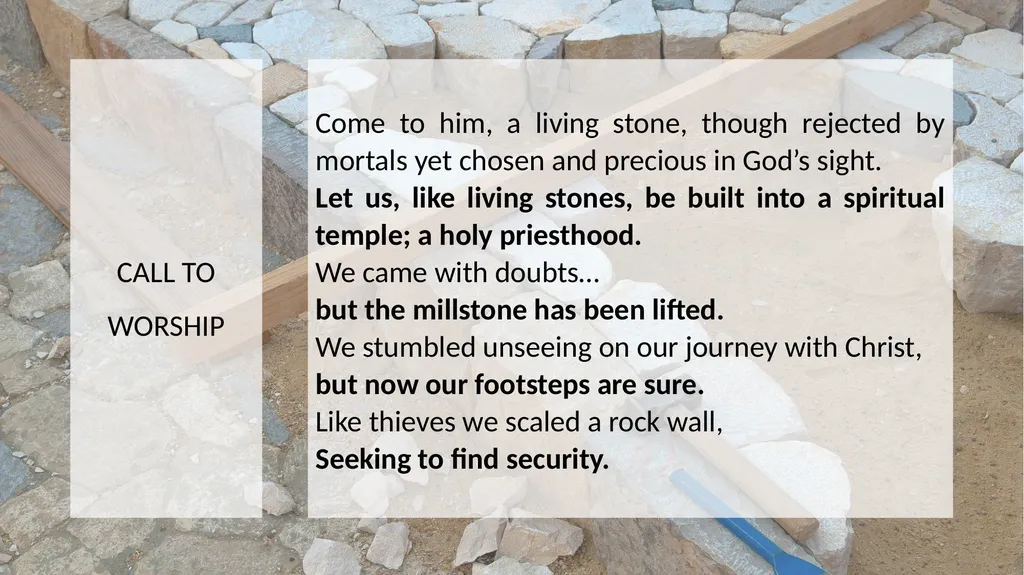 Welcome to the living Stone, the source of life. - slide 4 of 21