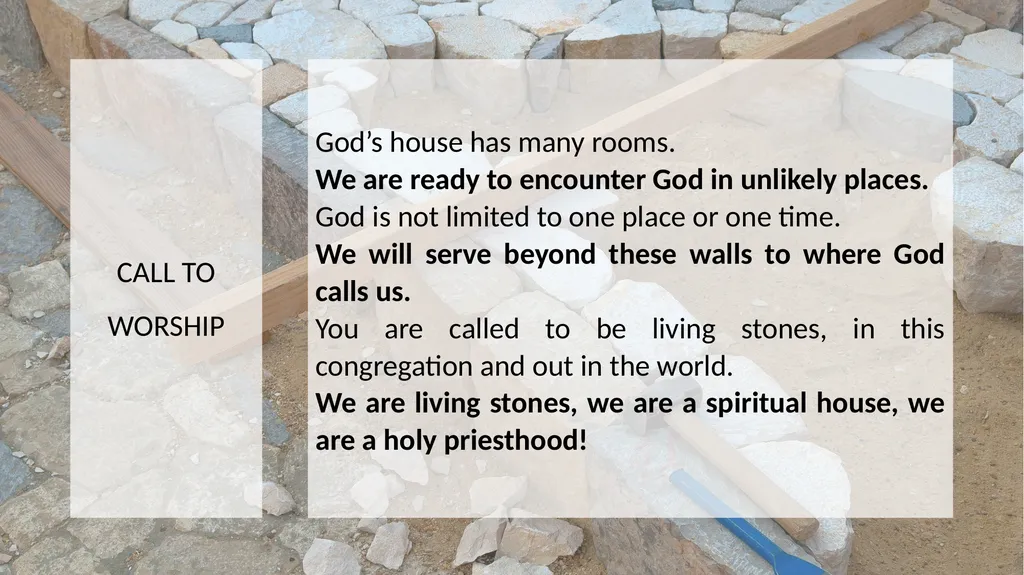 Welcome to the living Stone, the source of life. - slide 5 of 21