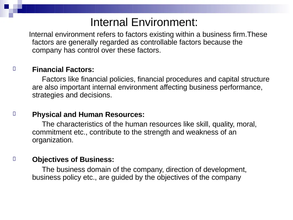 Business Environment Learning Objective What is - slide 11 of 29