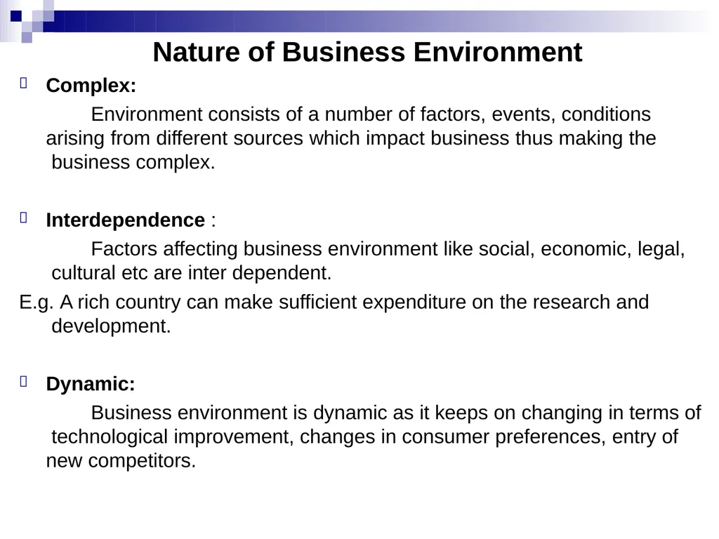 Business Environment Learning Objective What is - slide 6 of 29