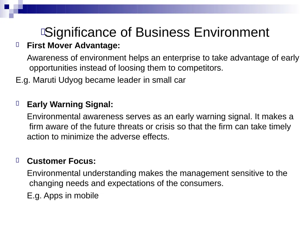 Business Environment Learning Objective What is - slide 19 of 29