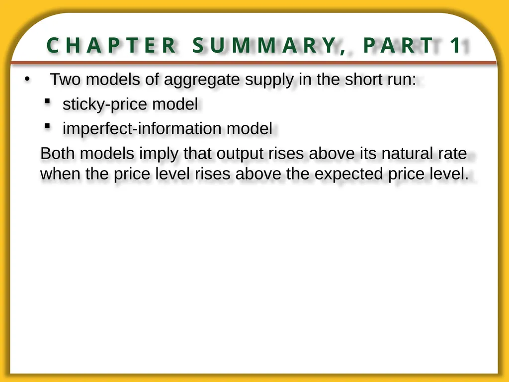 Aggregate Supply and the Short-Run Tradeoff - slide 31 of 34