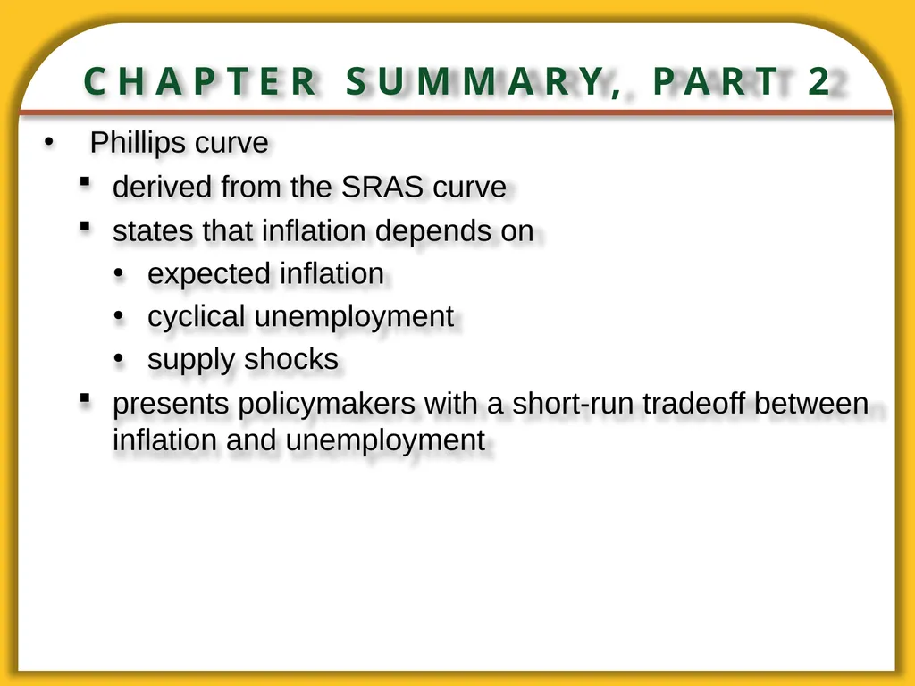 Aggregate Supply and the Short-Run Tradeoff - slide 32 of 34