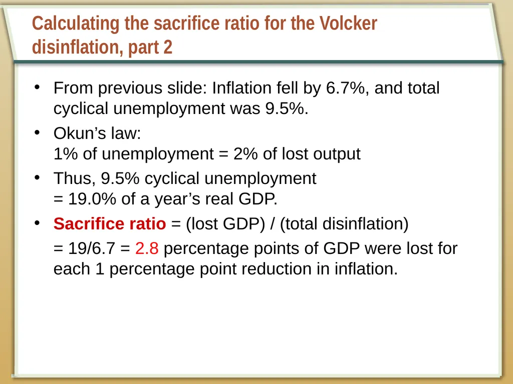 Aggregate Supply and the Short-Run Tradeoff - slide 27 of 34