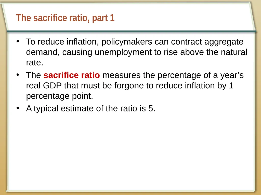 Aggregate Supply and the Short-Run Tradeoff - slide 22 of 34