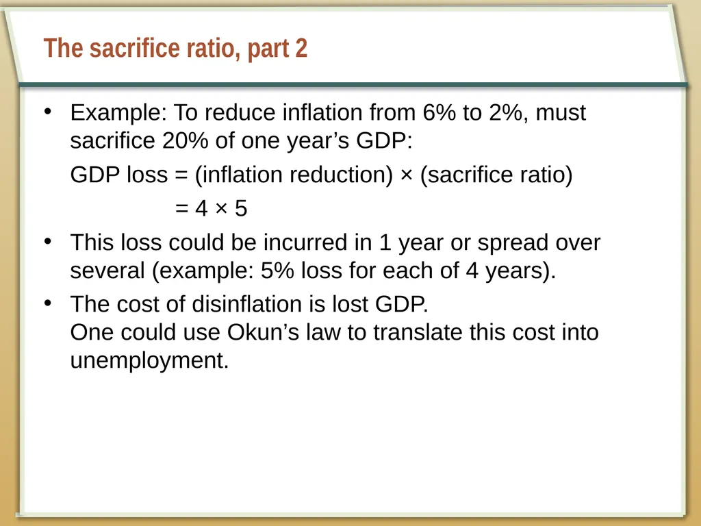 Aggregate Supply and the Short-Run Tradeoff - slide 23 of 34