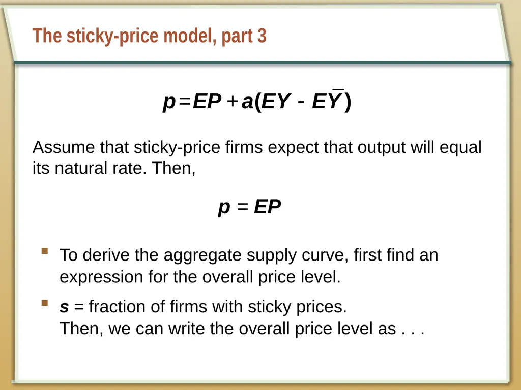 Aggregate Supply and the Short-Run Tradeoff - slide 7 of 34