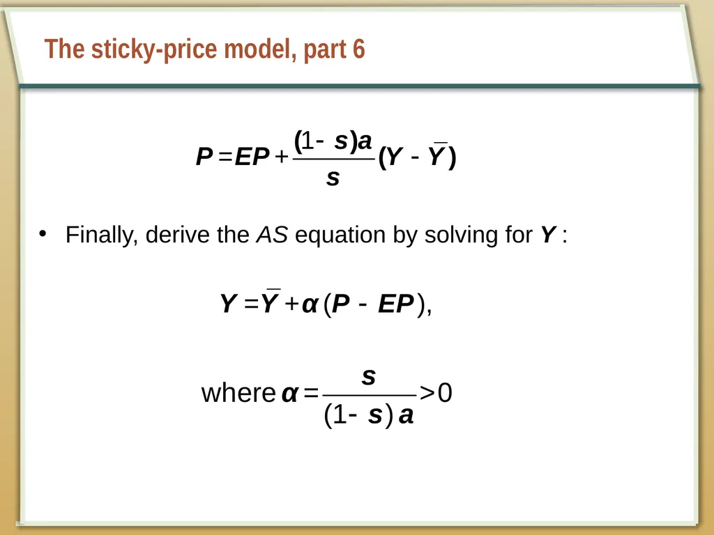 Aggregate Supply and the Short-Run Tradeoff - slide 10 of 34