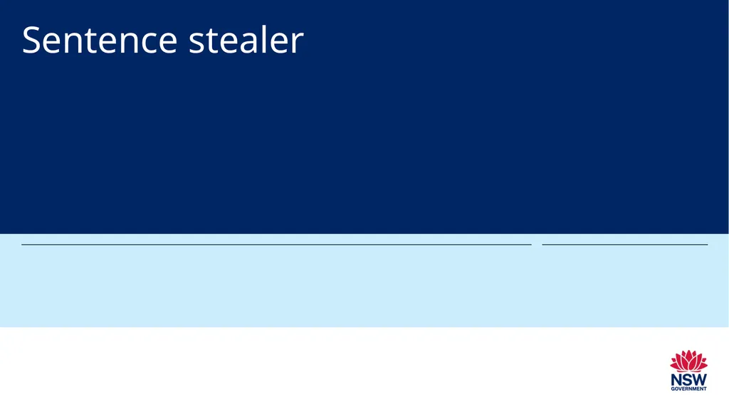 Sentence stealer Sentence stealer (1) Instructions - slide 1 of 7