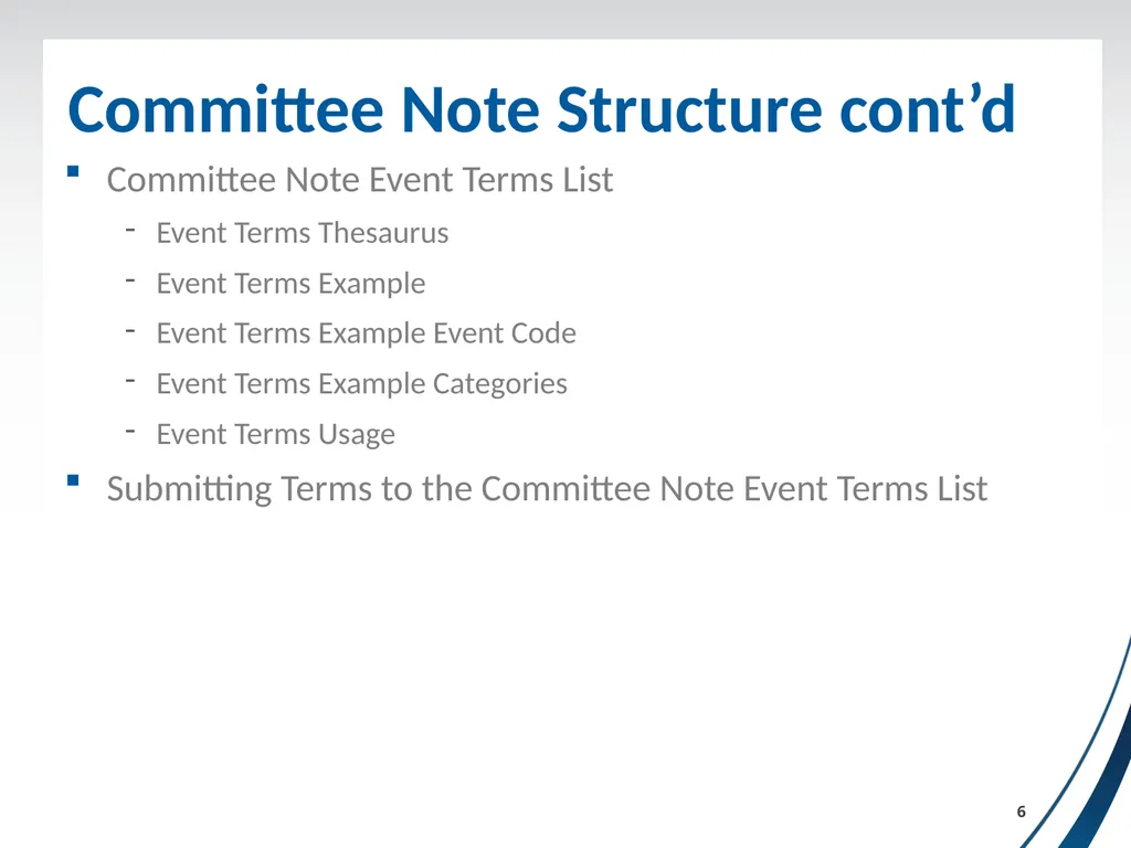 Event Terms for Use in CAP Subcommittee Update - slide 6 of 16