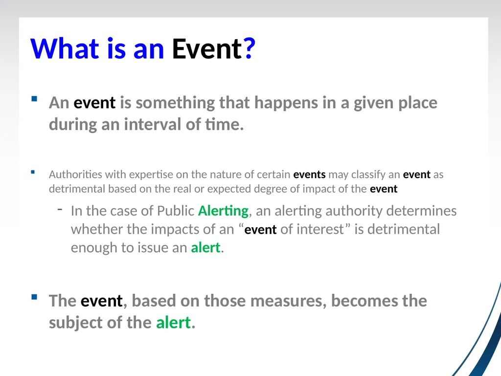 Event Terms for Use in CAP Subcommittee Update - slide 10 of 16