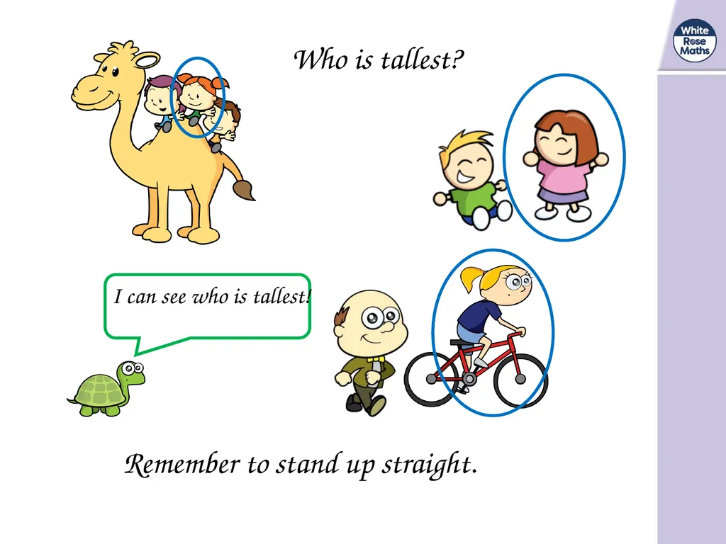 These words help us compare heights: height taller - slide 4 of 11