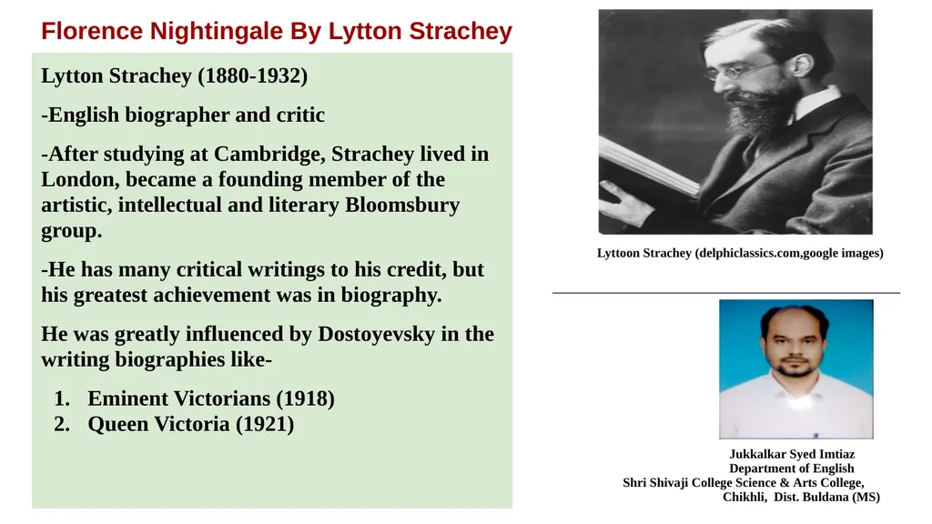 Florence Nightingale By Lytton Strachey Lytton - slide 1 of 15