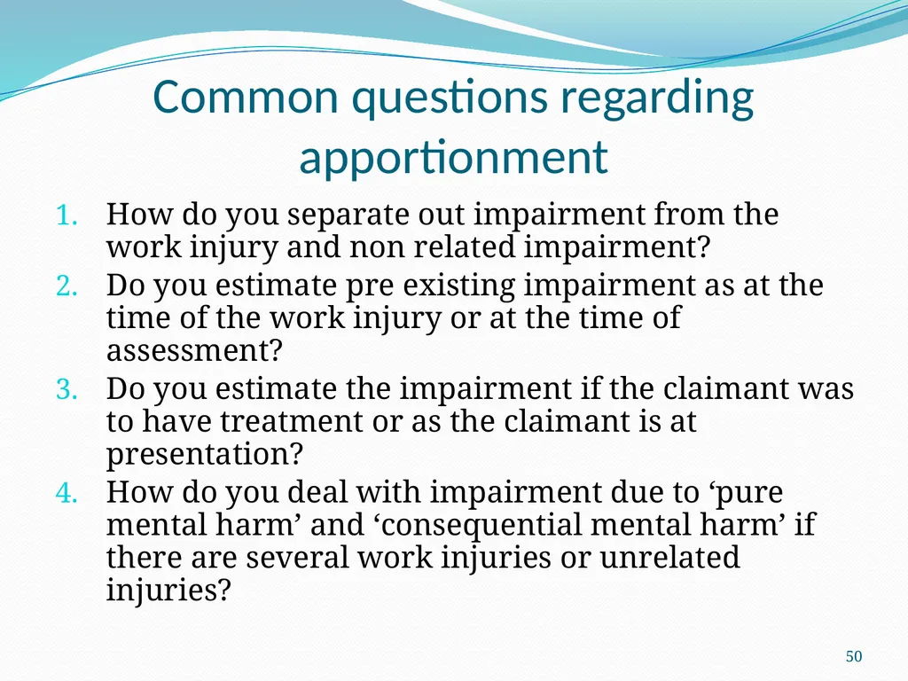An Update on the (GEPIC) Return to Work Claimants - slide 50 of 86
