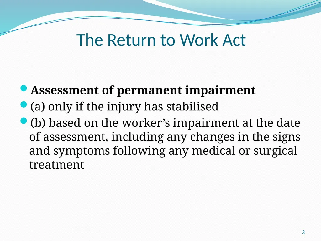 An Update on the (GEPIC) Return to Work Claimants - slide 3 of 86