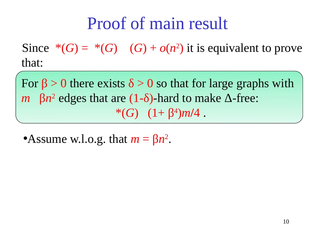 Dense graphs with a large triangle cover have a - slide 10 of 19