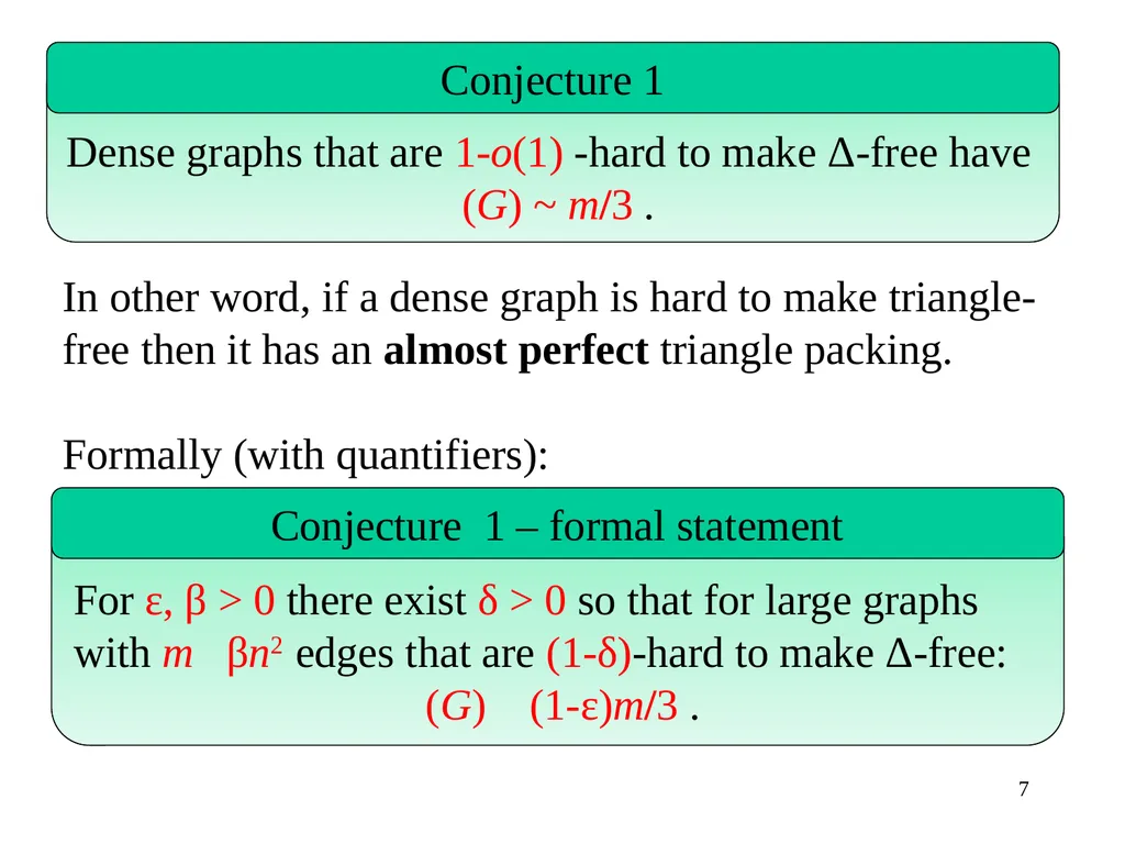 Dense graphs with a large triangle cover have a - slide 7 of 19