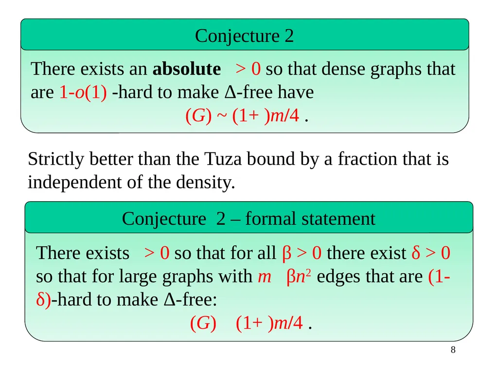 Dense graphs with a large triangle cover have a - slide 8 of 19