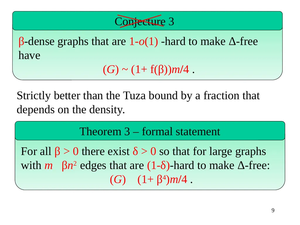 Dense graphs with a large triangle cover have a - slide 9 of 19