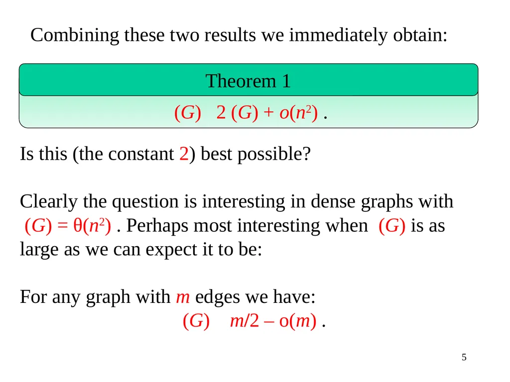 Dense graphs with a large triangle cover have a - slide 5 of 19