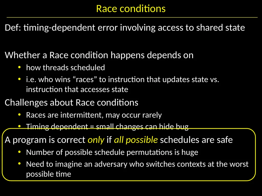 Synchronization II Hakim Weatherspoon CS 3410, - slide 8 of 52