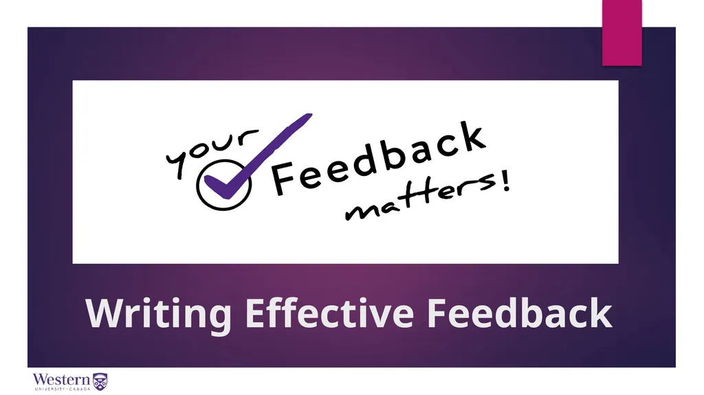 Writing Effective Feedback Why Do Effective - slide 1 of 8