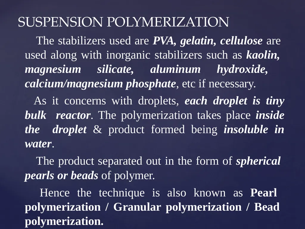 UNIT – 5 POLYMERIZATION TECHNIQUES POLYMERIZATION - slide 12 of 26