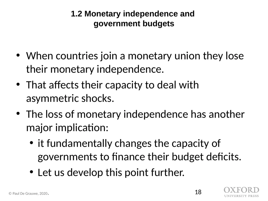 Economics of Monetary Union 14e Introduction Paul - slide 18 of 39
