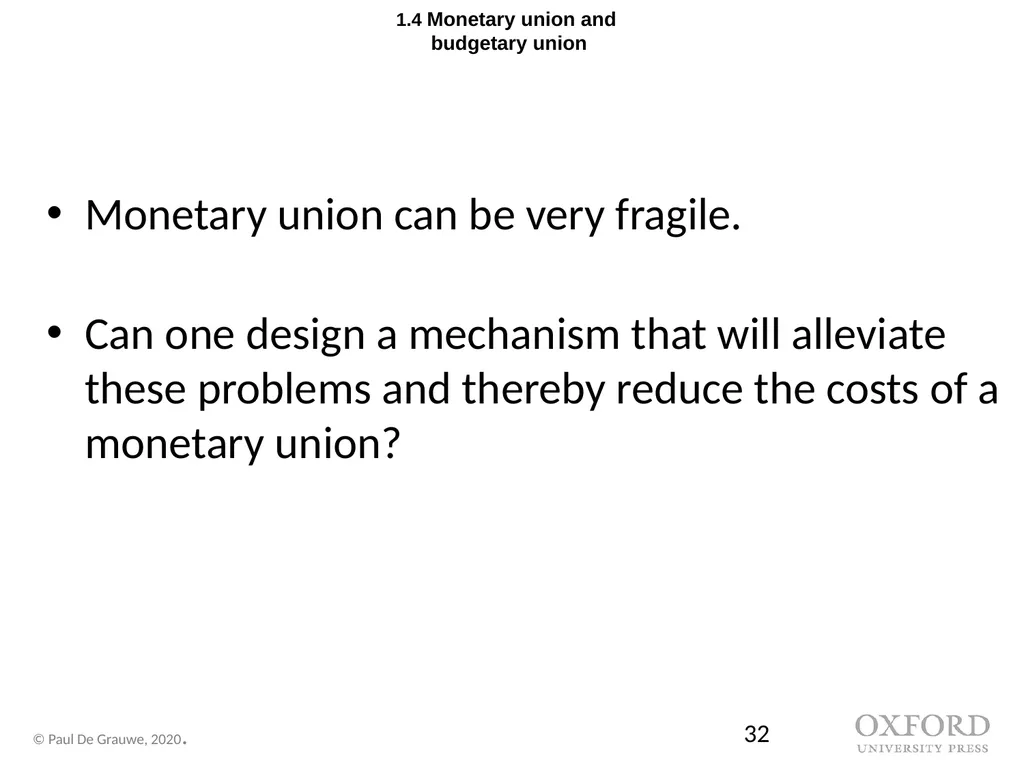Economics of Monetary Union 14e Introduction Paul - slide 32 of 39