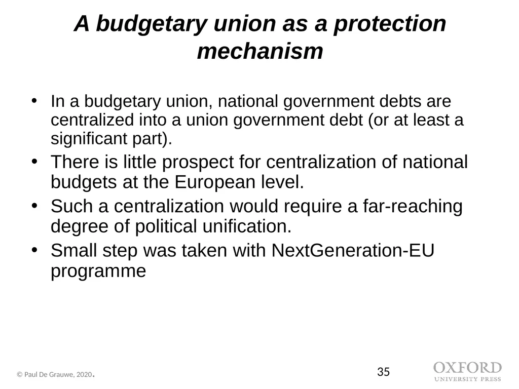 Economics of Monetary Union 14e Introduction Paul - slide 35 of 39