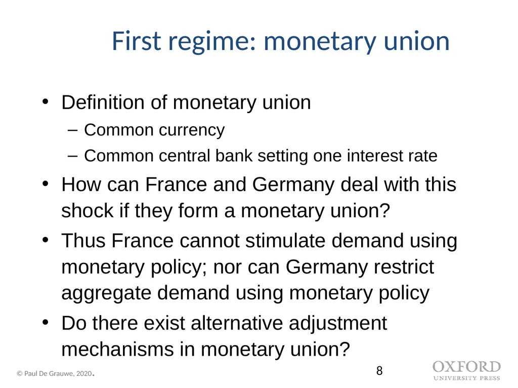 Economics of Monetary Union 14e Introduction Paul - slide 8 of 39