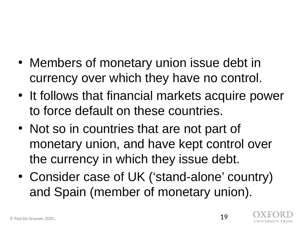 Economics of Monetary Union 14e Introduction Paul - slide 19 of 39