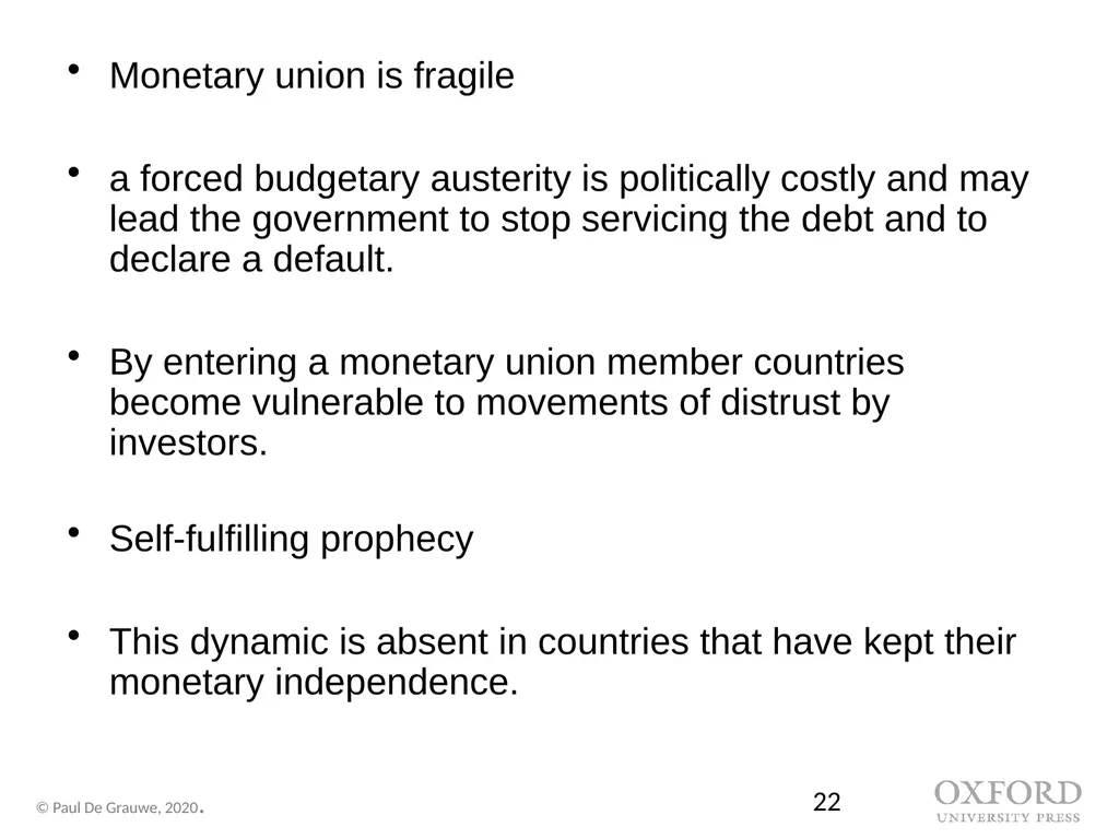 Economics of Monetary Union 14e Introduction Paul - slide 22 of 39