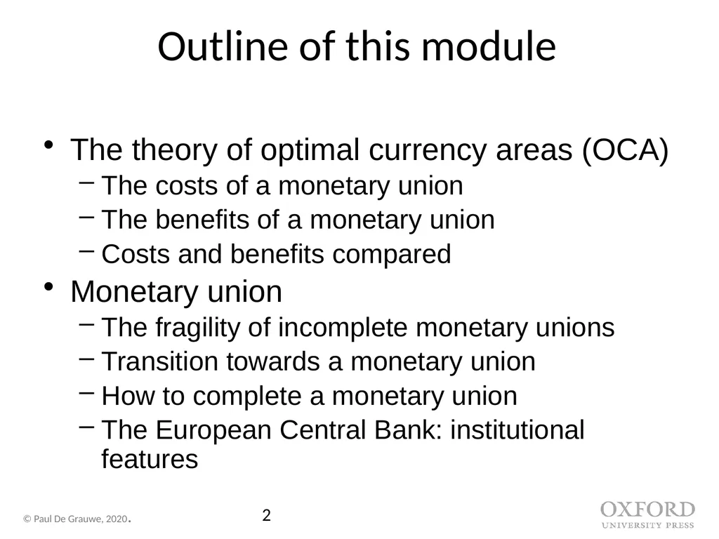 Economics of Monetary Union 14e Introduction Paul - slide 2 of 39