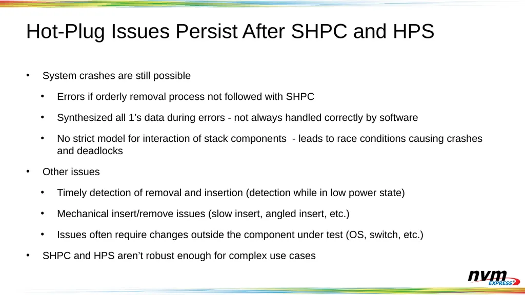 PCIe Hot-Plug and Error Handling for NVMe 2019 - slide 13 of 25