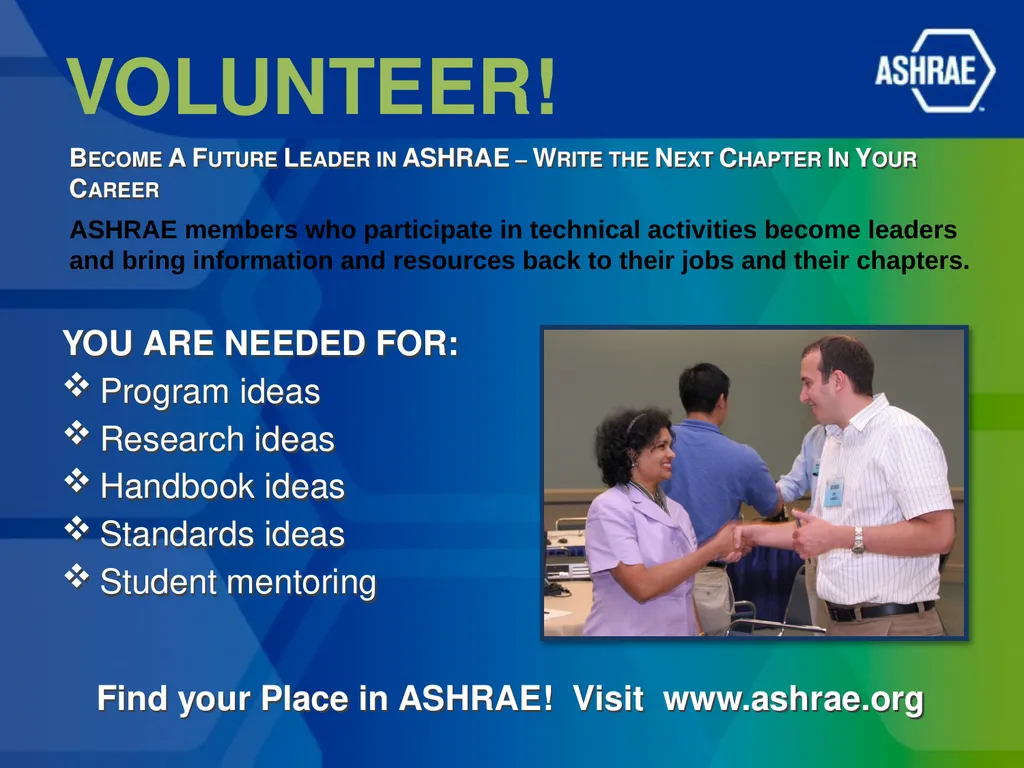 ASHRAE Technical Committees – The Who, What, and - slide 14 of 14