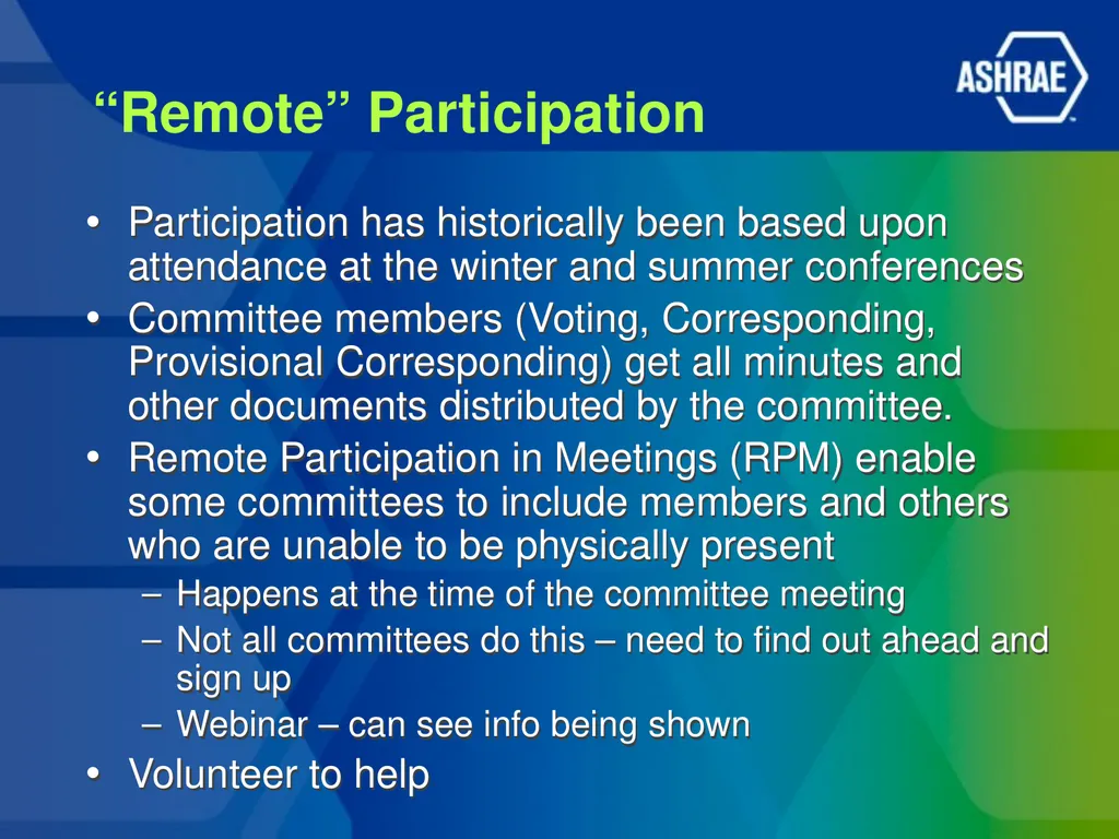 ASHRAE Technical Committees – The Who, What, and - slide 11 of 14