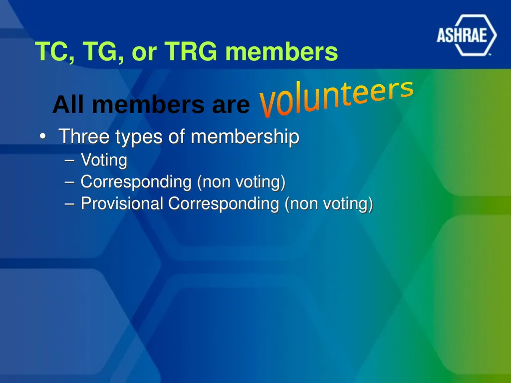 ASHRAE Technical Committees – The Who, What, and - slide 3 of 14