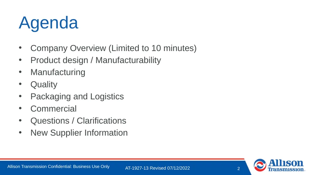 Technical Review Checklist Please arrive at your - slide 2 of 12