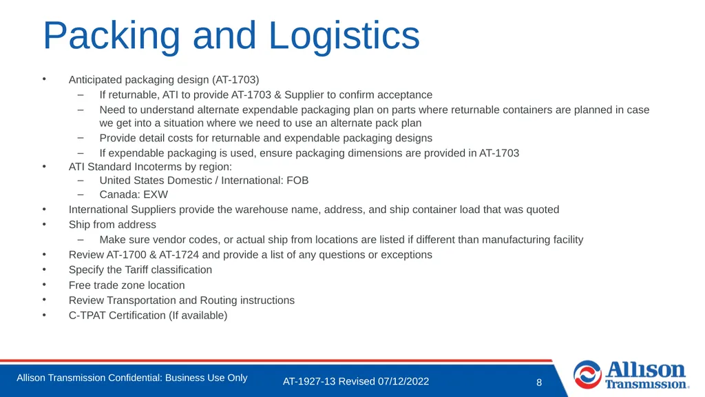 Technical Review Checklist Please arrive at your - slide 8 of 12