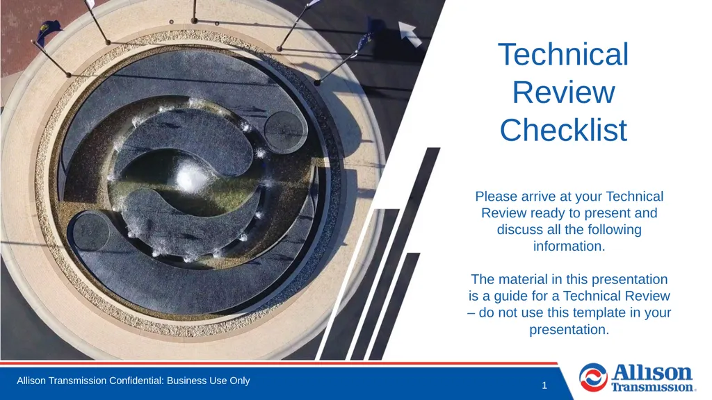 Technical Review Checklist Please arrive at your - slide 1 of 12