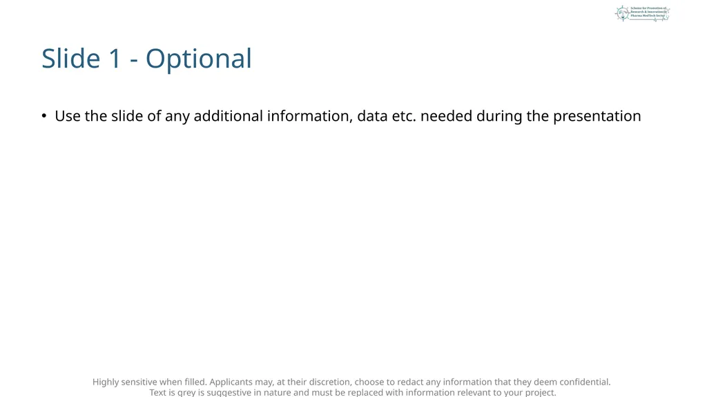 <Project Title> < [Early Stage OR Later Stage] > < - slide 20 of 21