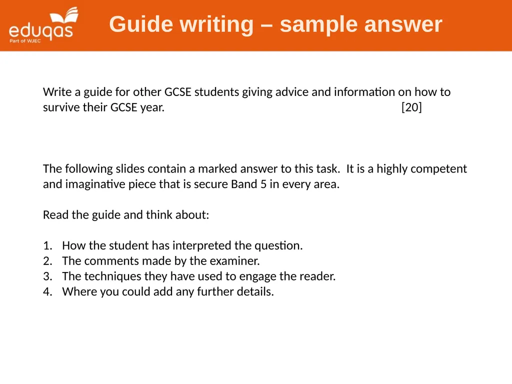Eduqas GCSE English Language Writing Tasks Guides - slide 11 of 16